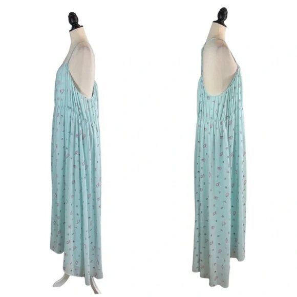 Wildfox Maxi Dress Blue Seashell Beach Theme Print Goddess, Size S - Picture 4 of 10